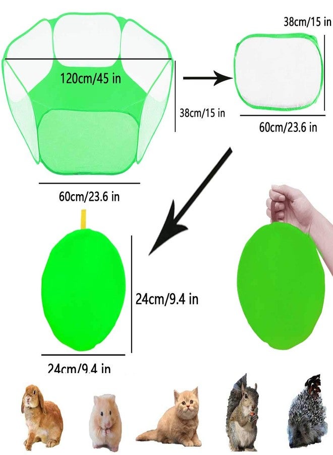 GABraden Small Animals Tent,Reptiles Cage,Breathable Transparent Pet Playpen Pop Open Outdoor/Indoor Exercise Fence,Portable Yard Fence (Cool Green) - Image 3